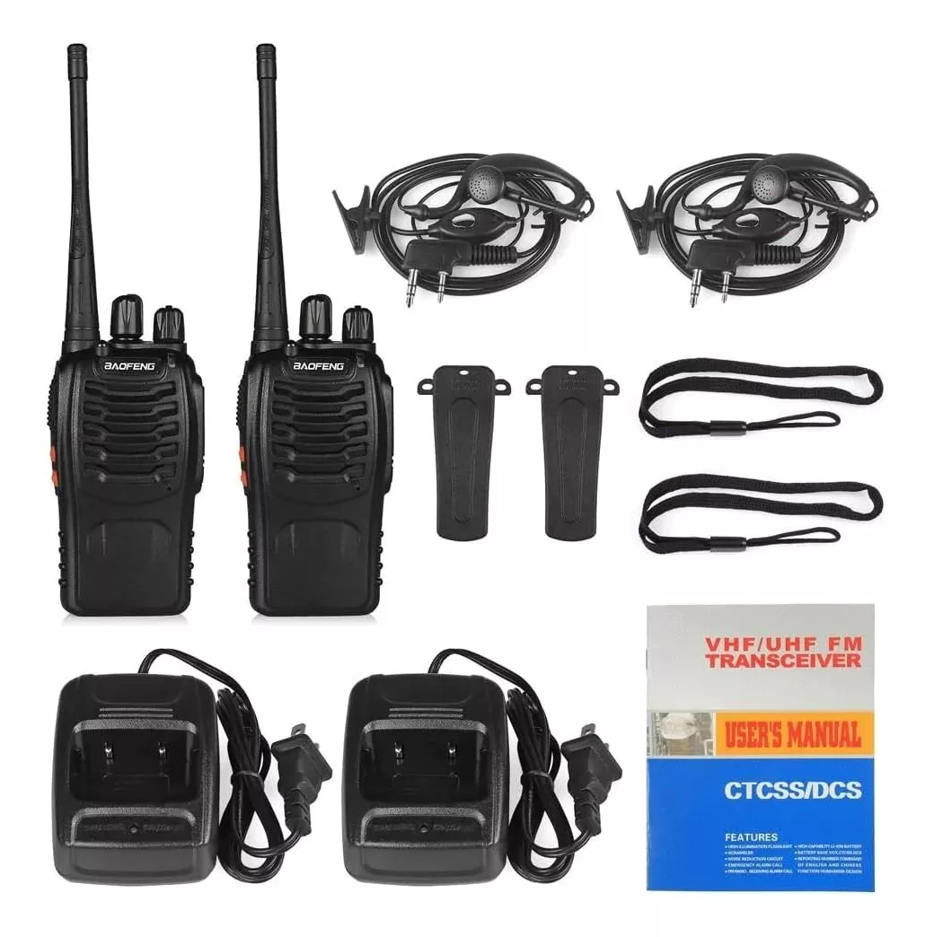 Walkie Talkies Profesionales Baofeng BF-888S (Set x2) | Batería de Larga Duración 2800mAh