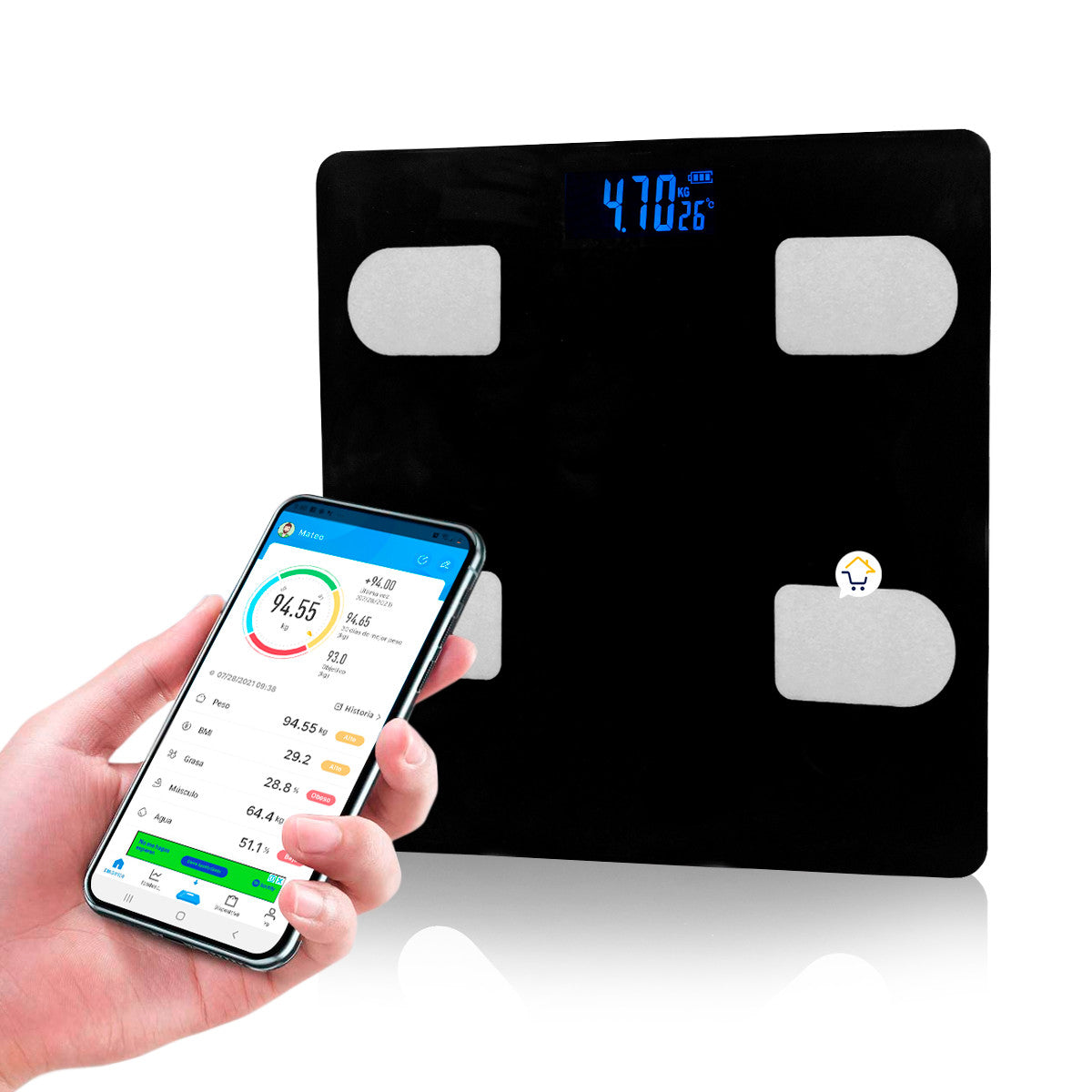 Báscula Inteligente Digital Bluetooth – Controla Tu Peso y Salud | TodoCasa.co