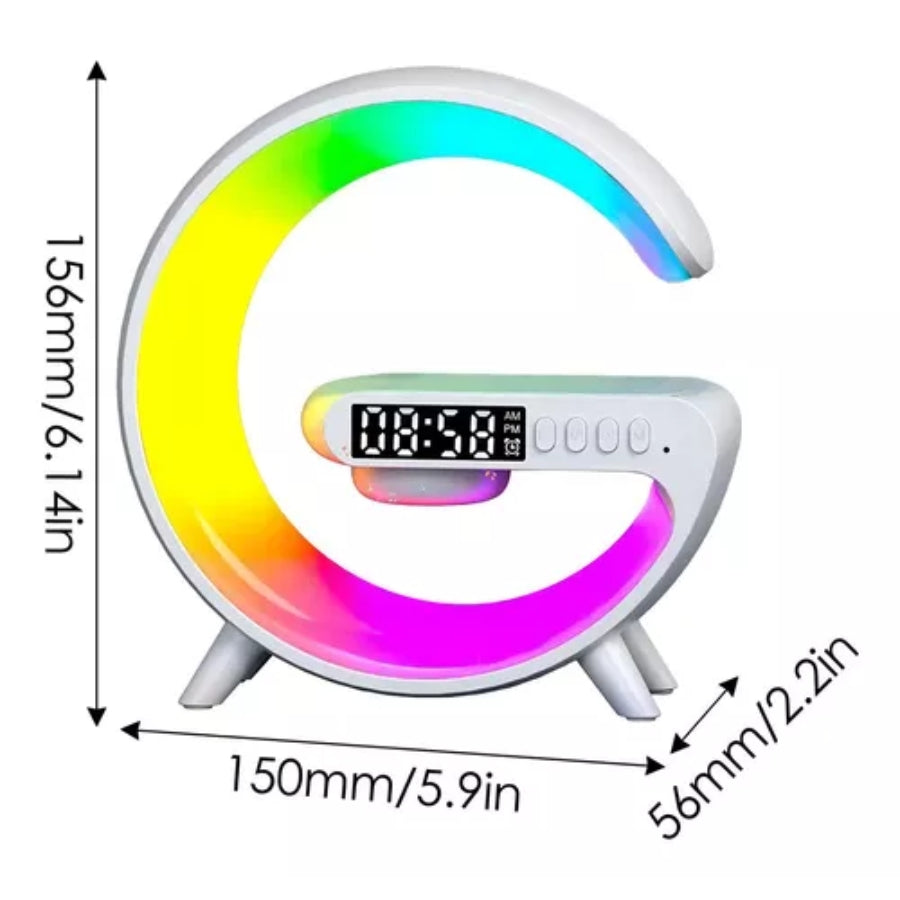 Mini Lámpara Inteligente G con Pantalla – Luz, Música y Carga Inalámbrica | TodoCasa.co