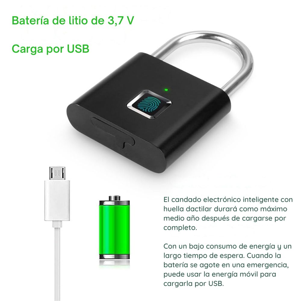 Candado Inteligente con Huella Dactilar – Seguridad Biométrica | TodoCasa.co