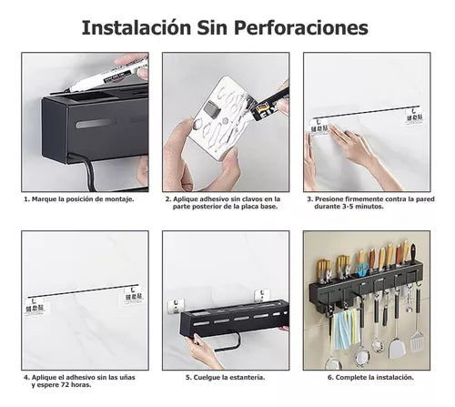 Organizador de Utensilios de Cocina de Pared 60cm - TodoCasa