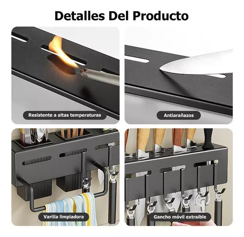 Organizador de Utensilios de Cocina de Pared 60cm - TodoCasa