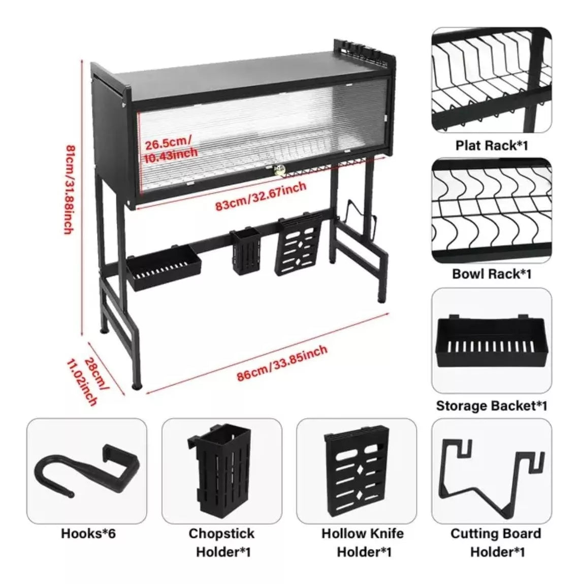 Escurridor Organizador de Cocina Tapa 65CM - TodoCasa
