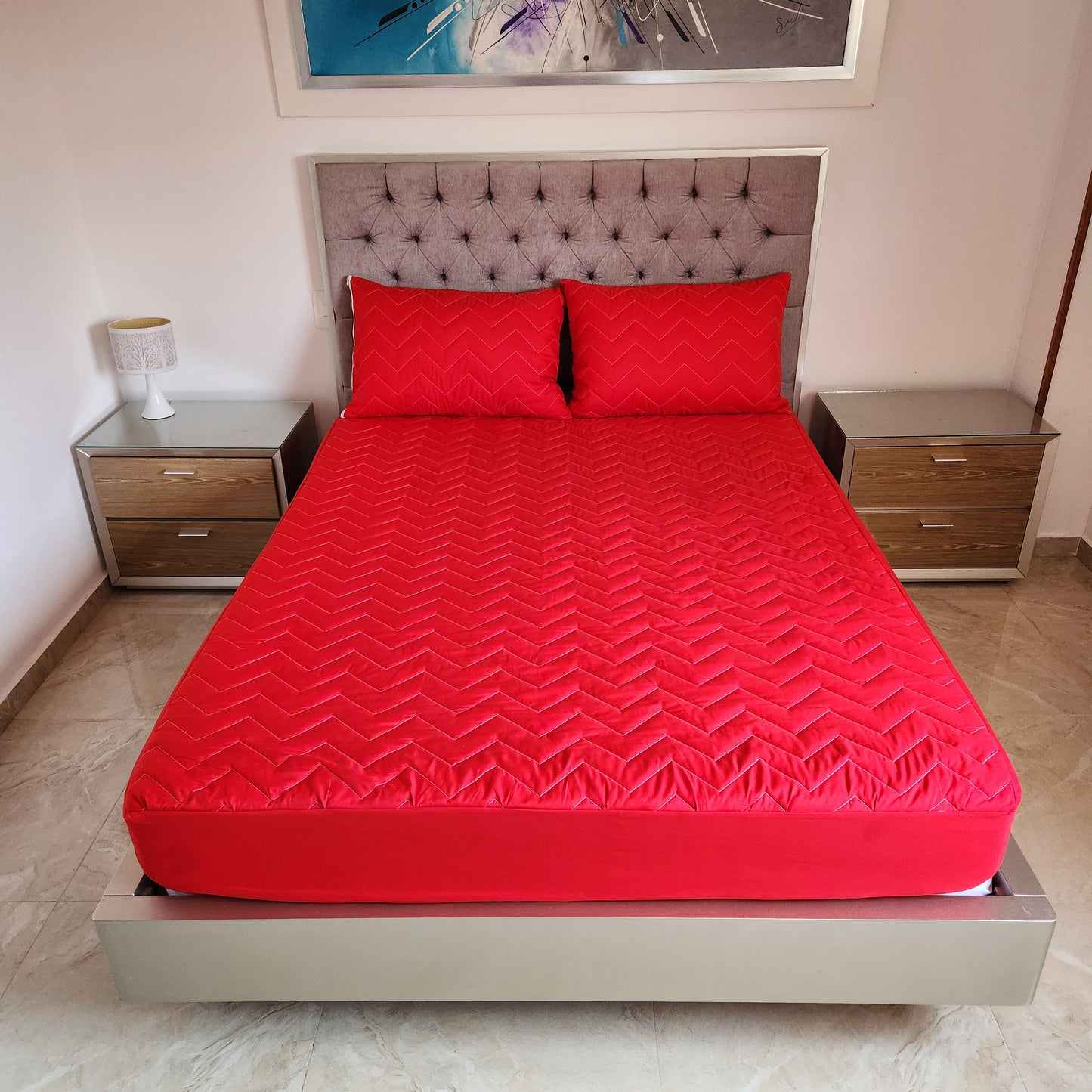 Protector Premium para Colchón + 2 Fundas de Almohada Acolchadas | Antialérgico y Lavable