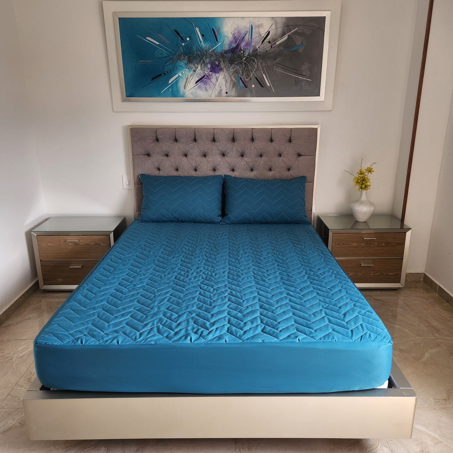 Protector Premium para Colchón + 2 Fundas de Almohada Acolchadas | Antialérgico y Lavable