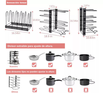 Organizador de Ollas con 8 Niveles - TodoCasa
