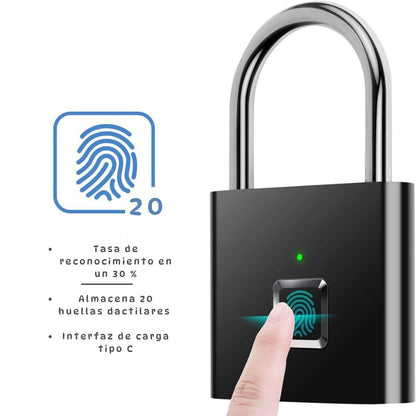 Candado Inteligente con Huella Dactilar – Seguridad Biométrica | TodoCasa.co